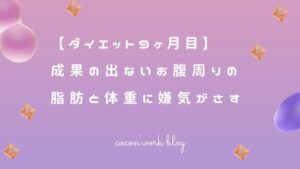 【ダイエット9ヶ月目】成果の出ないお腹周りの脂肪と体重に嫌気がさす
