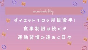 ダイエット10ヶ月目後半！食事制限は続くが運動習慣が遠のく日々