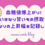血糖値爆上がり!いきなり甘いもの摂取でかなりの上昇幅を記録した日