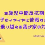 5歳児中間反抗期?息子のイヤイヤに苦戦する日々を乗り越える我が家の対処法
